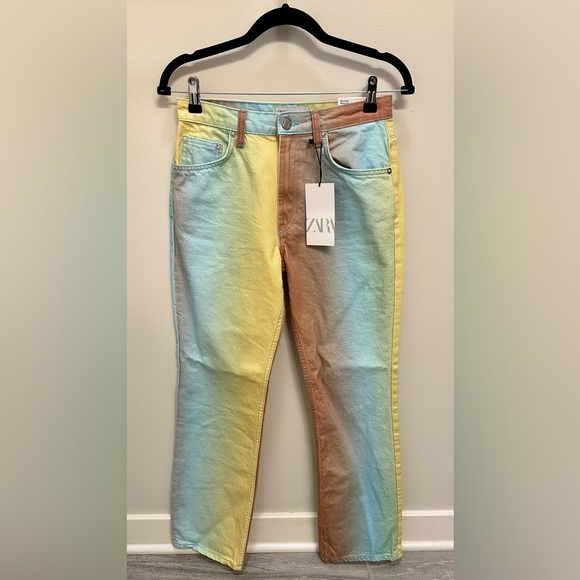 Zara Mid Rise Regular Length Straight Fit Jeans - Picture 2 of 3